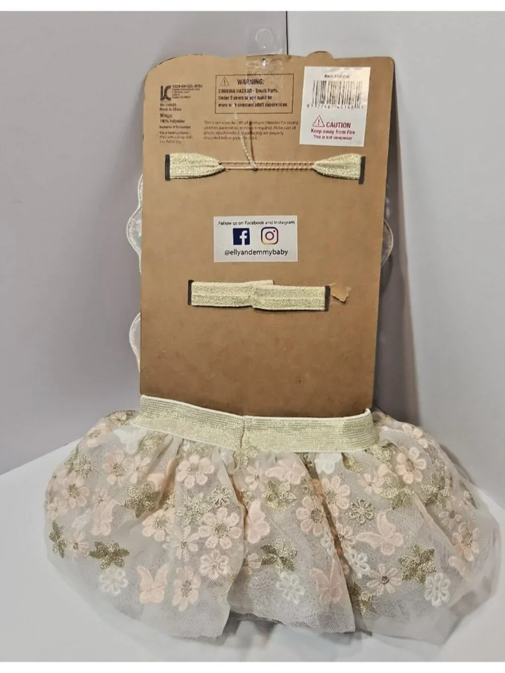 Brand New Elly & Emmy 3 Piece Tutu Set Size 0-12M Floral w/Butterfly Wings